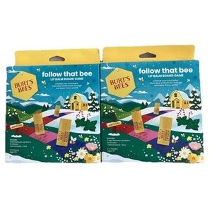 Burt's Bees Follow That Bee Lip Balm Game Set - Yellow & Green lot of 2 new